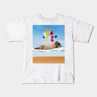 Flying Rabbit With Balloons Kids T-Shirt